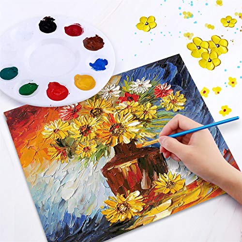 Painting Brush Palette Set, with 6 Packs of 60 Brushes and 6 Palettes,Nylon Brush Head, Suitable for Oil Watercolor, etc., Perfect Art Painting Set.