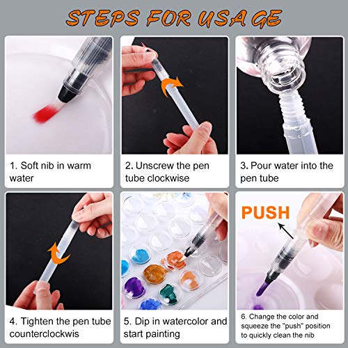 AROIC 36 Colors Watercolor Paint Set, Watercolor Pan Set with 10 Nylon Brushes and 6 Refillable Water Brushes. Perfect for Adults, Children and Beginner Artists.