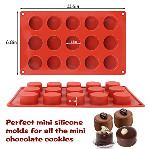 Palksky Small Round Cylinder Silicone Mold for Chocolate Candy, Fat Bombs Keto Snacks,Hard Candy, Pralines Gummy, Ganache, Ice Cubes,Jelly Mold (3 Pcs)