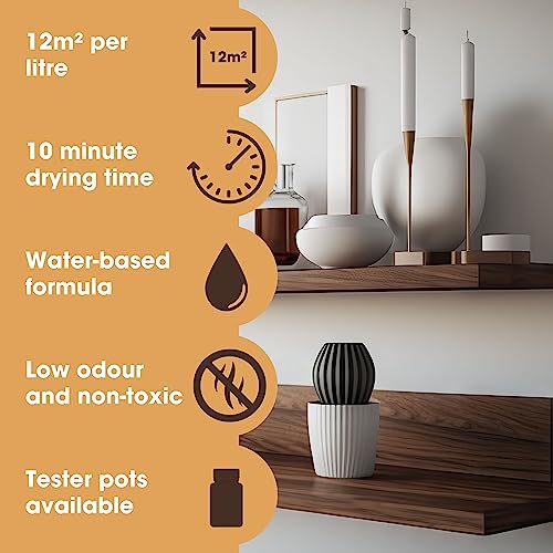 Furniture Clinic Wood Stain | Multiple Finishes | Fast Drying | Indoor and Outdoor Furniture and More | Water Based, Low Odor, Non-Toxic | Polyurethane| Teak (8.5oz / 250ml)