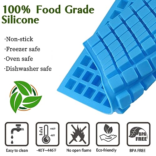JOERSH Square Candy Molds Silicone Molds for Hard Candy, Gummy, Caramels, Chocolate, Ganache, Ice Cubes, 252 Cavity