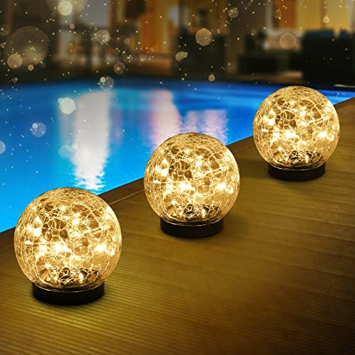 HOFLYW Solar Globes Lights Outdoor Garden Decor Solar Balls for Garden Crackle Glass Solar Lights Yard Decor 1 Pack for Outdoor Decor Decorations Pathway Patio Yard Lawn