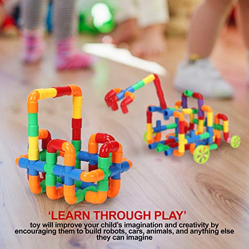 KAKATIMES STEM Building Blocks Toy for Kids, Educational Toddlers Preschool Brain Toy Kit, Constructions Toys for 3 4 5 6 7 8 Years Age Boys and Girls – Creativity Kids Materials Toys