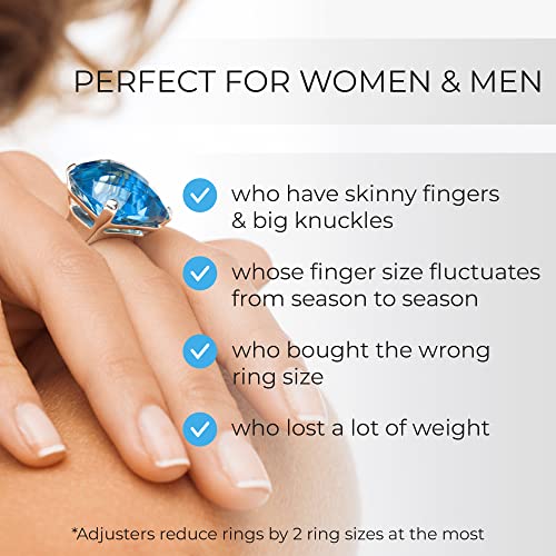 Ring Sizer Adjuster for Loose Rings - 12 Pack, 2 Sizes for Different Band Widths – Silicone Ring Size Adjuster - Invisible Ring Guards for Women and Men by 5 STARS UNITED