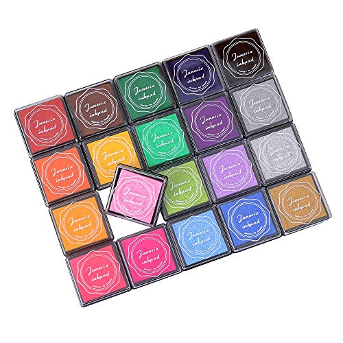 YPSelected Craft Ink Pad Inkpad for Paper Wood Fabric 15 Colors Available for Rubber Stamps (20 Multi-Colors Set)