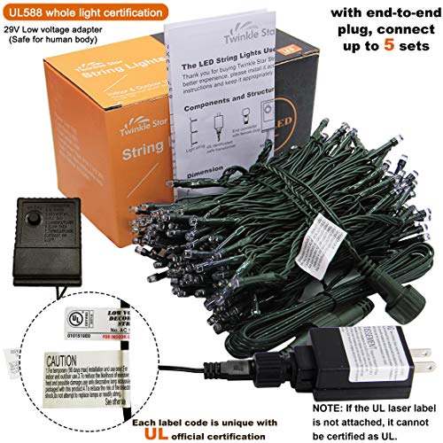 Twinkle Star 200 LED 66FT Halloween Fairy String Lights, Halloween Decoration Lights with 8 Lighting Modes, Mini String Lights Plug in for Indoor Outdoor Christmas Garden Wedding Party Decor, Orange