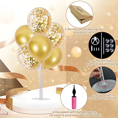 TONIFUL Gold Balloon Centerpieces for Table Gold Balloons Stand Kit for 2023 Graduation Party Decorations Father Day Engagement 30th 40th 50th 60th 70th 80th 90th Birthday Anniversary Decorations