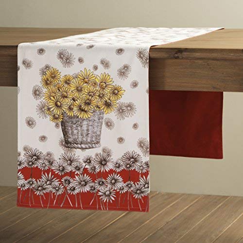 Maison d' Hermine Tablerunner 100% Cotton 14.50Inch x 108Inch Decorative Table Runner Table Runners for Gifts, Dining, Holidays, Buffet, Bagatelle (Double Layer) - Thanksgiving/Christmas