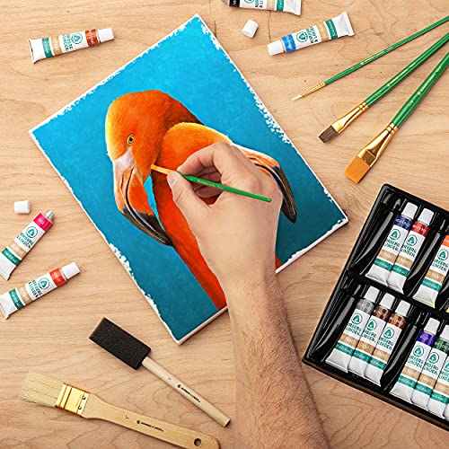 Norberg & Linden XXL Oil Paint Set - 24 Paints, 25 Brushes, 1 Canvas, and Art Palette - Oil Painting Supplies for Kids and Adults, Paint Supplies