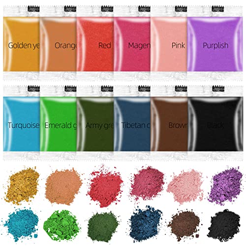 Tie Dye Powder, 12 Colors Dye Packets, Color Powder Packets Bright Fabric Dye, Tie Dye Party Supplies Suitable for Children and Adults（12Pack,10G Per Pack）…