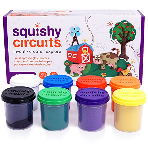 Squishy Circuits Kit Electric Circuit for Kids 8-12 – Beginner Circuit Kit w/Conductive Dough – Electronic Kit for Kids to Make Creations Light Up (8+) (Dough Kit)