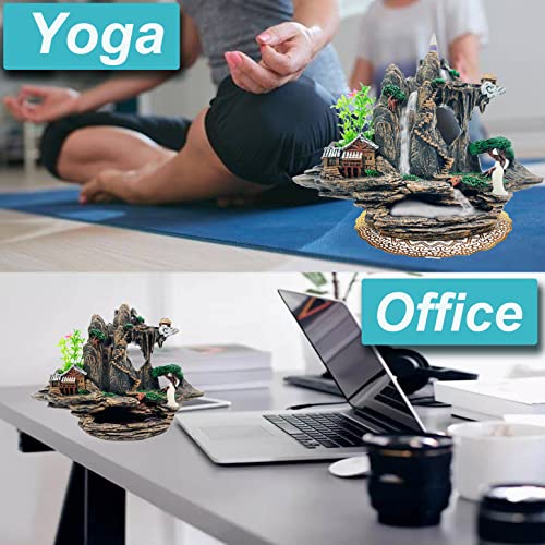 Zvaiuk Mountain Waterfall Incense Burner，Backfall Incense Holder River, Incense Falls Meditation Decor for Room with Upgrade Incense Cones and Accessories