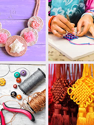 Mandala Crafts Nylon Satin Cord - 0.5mm Nylon Cord for Jewelry Making Beading - 164 Yds Braided Nylon Satin String Brown Nylon String for Bracelets Rattail Trim Chinese Knot