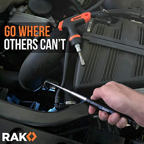 RAK Magnetic Pickup Tool - Birthday Gifts for Men - Telescoping Magnet Pickup Tool with Bright LED Lights and Extendable Neck - Cool Gadgets Gifts for Men