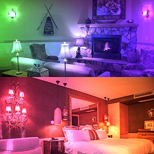 iLC RGB LED Light Bulb, Color Changing 40W Equivalent,5700K Daylight White, 450LM Dimmable 5W E26 Screw Base RGBW, Mood Light Bulb - 12 Color Choices - Timing Infrared Remote Control Included (4 Pack)