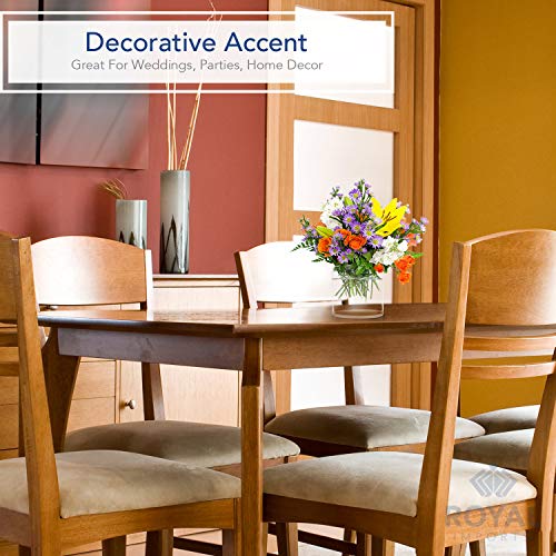 Royal Imports Flower Acrylic Vase Decorative Centerpiece for Home or Wedding by Royal Imports - Break Resistant - 4" Cylinder by 4" Tall