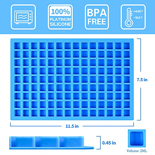 Square Silicone Candy Molds - Mini Silicone Molds for Hard Candy, Chocolate, Gummy, Caramel, Ganache, Ice Cubes (2)