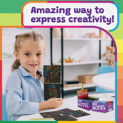 PURPLE LADYBUG Rainbow Scratch Art for Kids Mini Notes - Great Crafts for Kids & Tweens - Gifts for Teens & Small Gifts for Kids - Fun Arts and Crafts with 150 Scratch Papers, Cool Finds