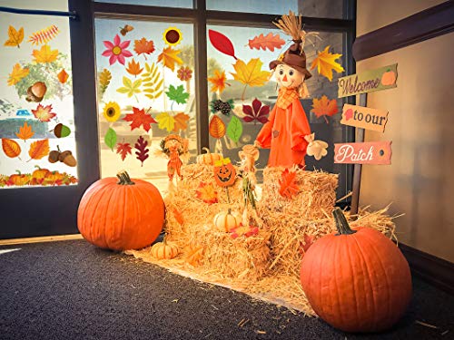 Funnlot Fall Decorations-Fall Window Clings, Thanksgiving Window Clings for Glass 324 PCS Thanksgiving Clings for Windows Fall Window Stickers Thanksgiving Home Office Decorations