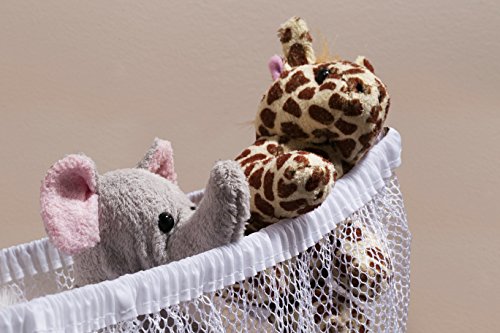 Handy Laundry Jumbo Toy Hammock, White, Organize Stuffed Animals & Children's Toys with This Mesh Hammock, Great Decor, Neatly Organizing Kid's Toys and Stuffed Animals, Expands to 5.5 feet, (2-Pack)