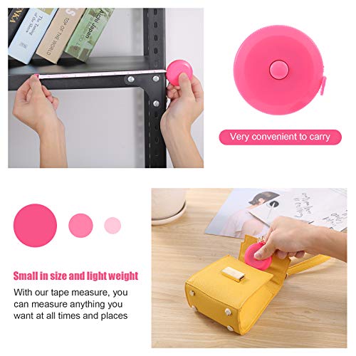 Tape Measures Retractable, Fabric Measuring Tape, 60 Inch Small Sewing Tape Measure for Craft Nursing Medical Travel(3 Pack/Pink Purple Sky Blue)