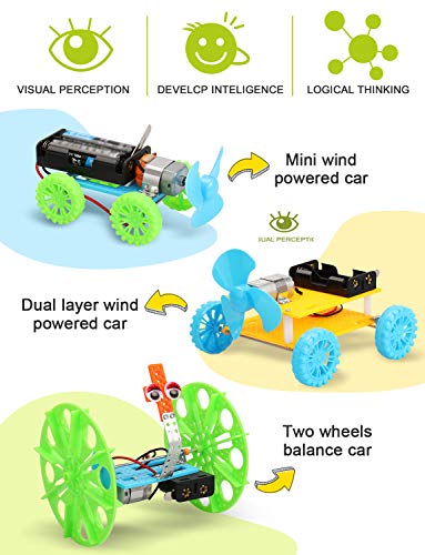 5 Set STEM Kits, STEM Projects for Kids Ages 8-12, Robotics for Kids, DC Motor Model Car Kit, Electric Building Engineering Experiment Science Kits, Toys Gifts for Boys and Girls Ages 8 9 10 11 12
