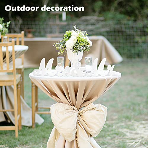 Mr & Mrs Sign for Wedding Table, Large Mr and Miss Wooden Letters, Party Decoration Head Table Wedding Wood Letter, Just Married Sign Anniversary Party Valentine's Day Decor (white), 12.5 x 7 x 2.5 inches