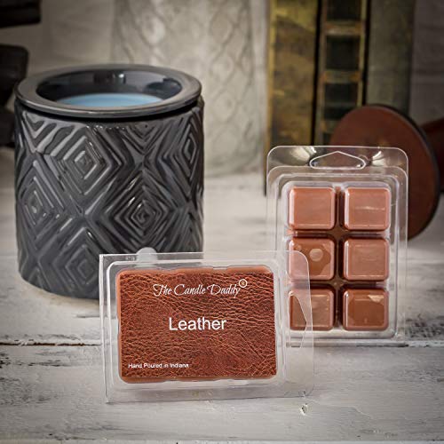 The Candle Daddy Leather Scented Melt- Maximum Scent Wax Cubes/Melts- 1 Pack -2 Ounces- 6 Cubes