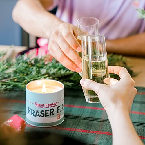 Santa's Naturals Fraser Fir Christmas Candle | Fresh Cut Christmas Tree Fragrance | Sustainably Sourced Soy and Beeswax | 30 Hour Burn Time | 9oz | 2 Pack