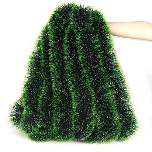 LOMIMOS 32.8 Ft Christmas Tinsel Garland,Dark Green Glittering Decoration for Xmas Tree Party Wedding Supplies