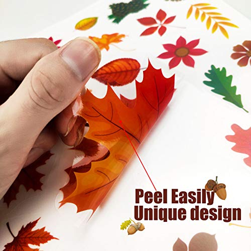 Funnlot Fall Decorations-Fall Window Clings, Thanksgiving Window Clings for Glass 324 PCS Thanksgiving Clings for Windows Fall Window Stickers Thanksgiving Home Office Decorations