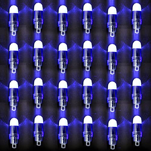 Acmee Non-Blinking Water Proof LED Mini Light Light up Paper Lanterns,Balloons,or Vase for Birthday Party or Wedding Decoration (Blue, Pack of 24)