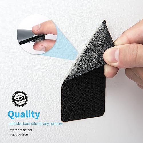 Art3d 16 Sets Hook and Loop Tape Sticky Back,1 in.x 4 in. Double-Sided Command Adhesive Strip Heavy Duty