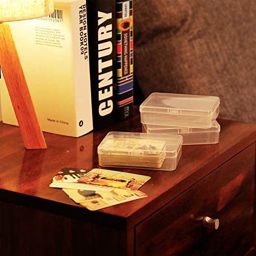 SATINIOR 12 Pack Clear Plastic Beads Storage Containers Box with Hinged Lid for Beads and More (4.45 x 3.3 x 1.18 Inch)