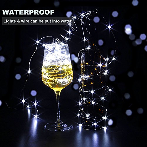 CYLAPEX 6 Pack Cool White Fairy String Lights Battery Operated Fairy Lights Firefly Lights LED Starry String Lights 3.3ft 20 LEDs Silvery Copper Wire for Christmas DIY Decoration Costume Wedding Party