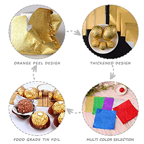 600pcs Foil Candy Wrappers, 4x4 inches Foil Candy Wrappers Aluminium Foil Paper, DIY Package Candy Paper Chocolate Packaging Wrapping Papers Square for Candy Packaging