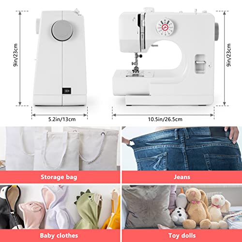 Sewing Machine, Mini Sewing Machine, Electric Portable Sewing Machine for Beginners, 12 Stitch Dual Speed with Foot Pedal & Sewing Kit