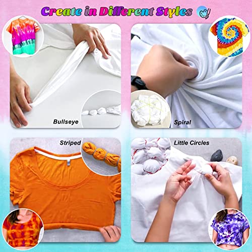 DIY Tie Dye Kits, Emooqi 15 Colours Vibrant Tie Dye Kits with Rubber Bands Gloves Sealed Bag Apron and Table Covers for Arts and Crafts Fabric Textile Party DIY Handmade Project