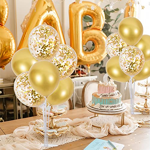 TONIFUL Gold Balloon Centerpieces for Table Gold Balloons Stand Kit for 2023 Graduation Party Decorations Father Day Engagement 30th 40th 50th 60th 70th 80th 90th Birthday Anniversary Decorations
