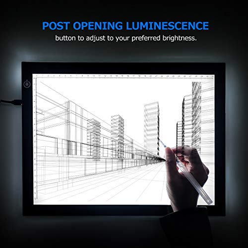 LitEnergy A4 LED Copy Board Light Tracing Box, Ultra-Thin Adjustable USB Power Artcraft LED Trace Light Pad for Tattoo Drawing, Diamond Painting, Streaming, Sketching, Animation, Stenciling