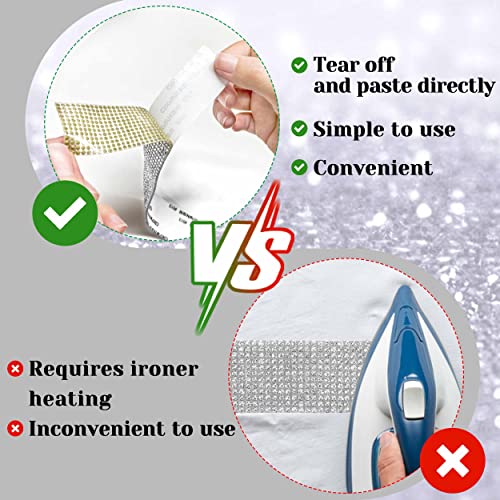 6 Yards Rhinestone Ribbon Adhesive Rhinestones for Crafts Crystal Bling Rhinestone Diamond Ribbon Strips Roll for Decoration Crafts DIY Wrapping 2 Rolls (Silver)