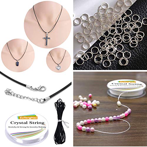 EuTengHao Jewelry Making Supplies Kit Jewelry Repair Tool Set with Jewelry Pliers Beading Wires Open Jump Ring Lobster Clasps Necklace Cord Ribbon Ends Jewelry Findings Making for Jewelry DIY Supplies