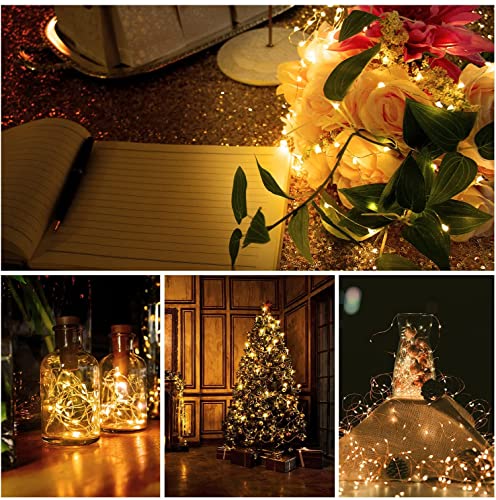12 Pack Fairy Lights Battery Operated, 3 Speed Modes, Extra 12 Batteries for Replacement, 7Ft 20 LED Mini String Lights, Waterproof Copper Wire, Twinkle Firefly Lights for Christmas Decorations