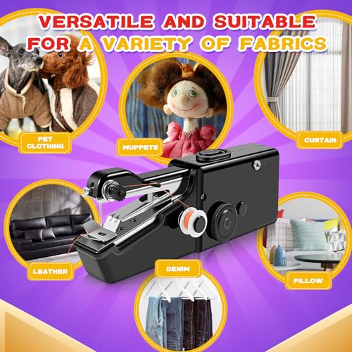 User-Friendly Cordless Handheld Sewing Machine for Beginners, Mini Sewing Machine with Accessories Kit, Portable Sewing Machine for A Variety of Fabrics, Clothes Repair Easy A Must-Have for Home DIY