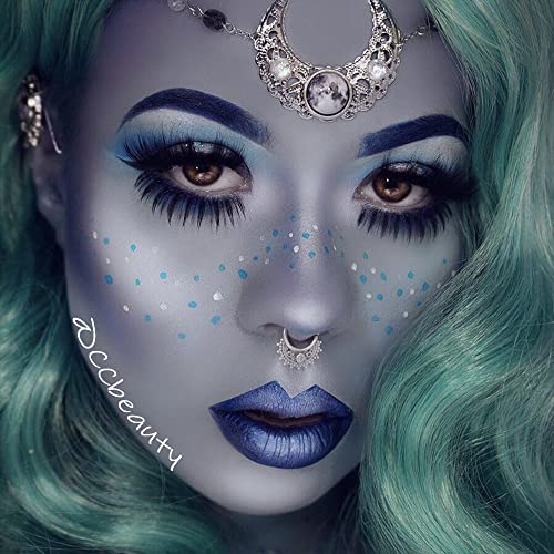 CCbeauty Professional Face Body Paint Oil 12 Colors Halloween Art Party Fancy Make Up Set with 10 Blue Brushes,Light