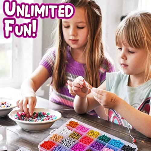 YITOHOP 8800+pcs 4mm 12/0 48 Colors Glass Seed Beads, Charms Bracelet Jewelry Making Beads Kit Gifts for Teen Girls Crafts for Girls Ages 8-12 Birthday Gifts Christmas