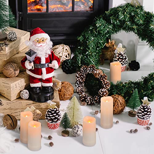 Aignis Flameless LED Candles with 10-Key Remote & Timer, Outdoor Indoor Waterproof Battery Operated Candles for Home/Wedding Décor, Exquisite Set of 12 (D2.2'' x H4''5''6''7'')