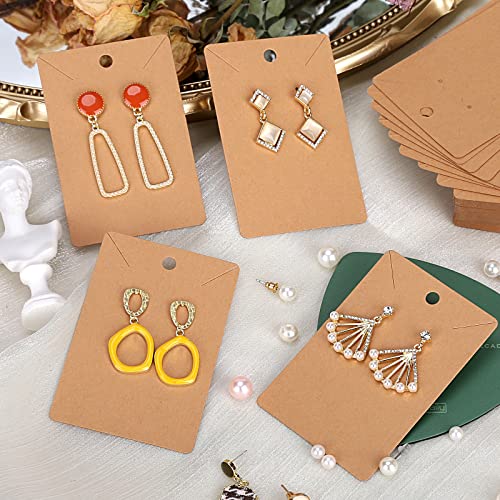 ovsor 500 Pcs Earring Cards - holder Cards with 500 Pcs Bags, Display Cards for Earrings Necklace Display and Jewelry Packaging