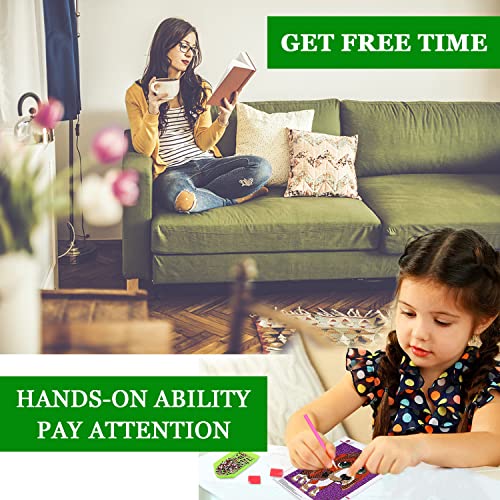 Diamond Painting Kits for Kids Animal 5D Diamond Gem Art by Number Dotz Kits Art and Crafts for Kids Ages 6-8-10-12 Girls Boys for Birthday Christmas Gifts (4Pcs)