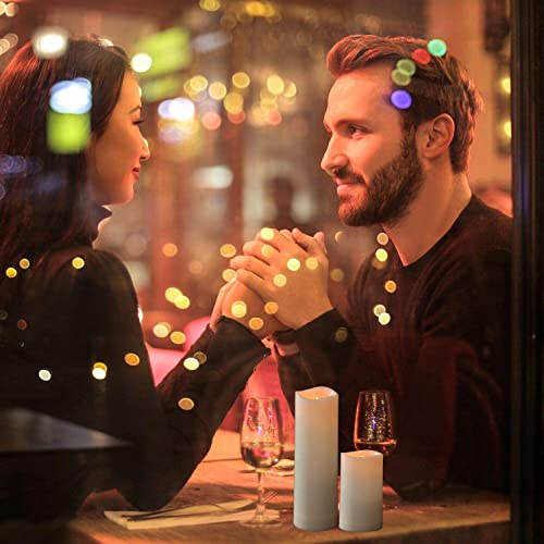 Aignis Flameless LED Candles with 10-Key Remote & Timer, Outdoor Indoor Waterproof Battery Operated Candles for Home/Wedding Décor, Exquisite Set of 12 (D2.2'' x H4''5''6''7'')